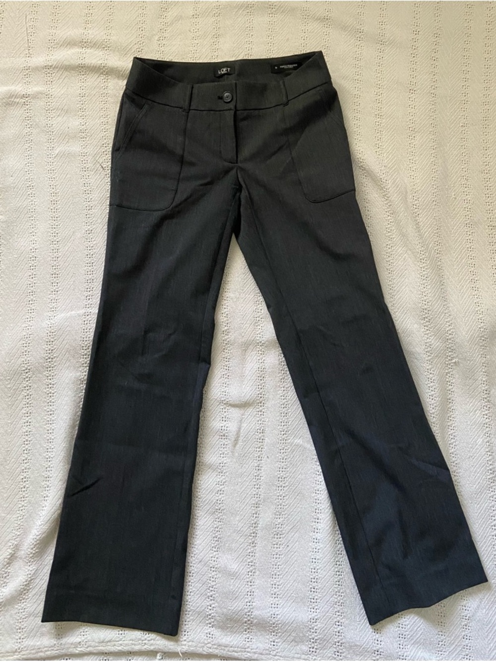 LOFT Black Boot-Cut Dress Pants